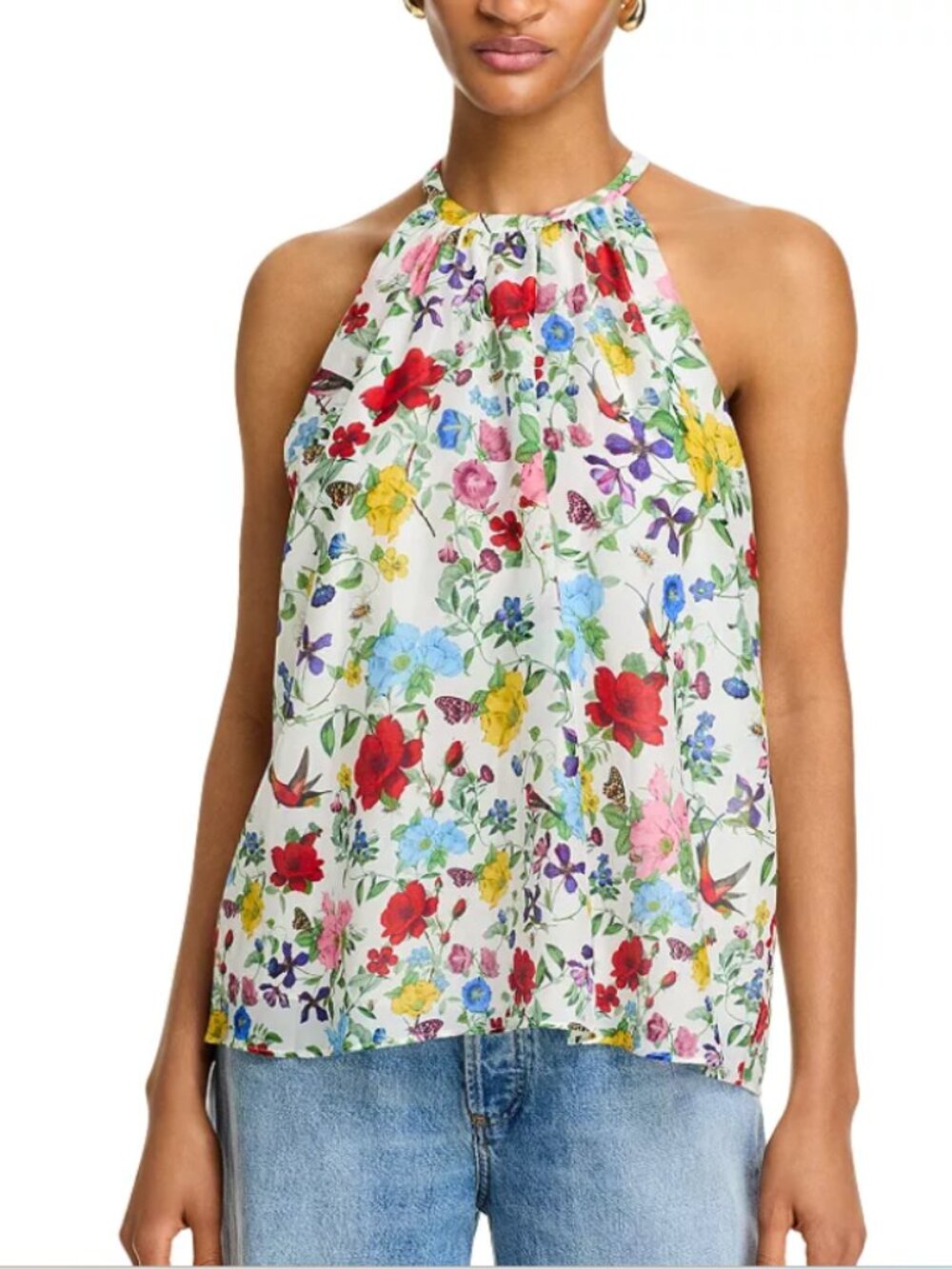 NEW Alice and Olivia Silk Erna Halter Top blouse